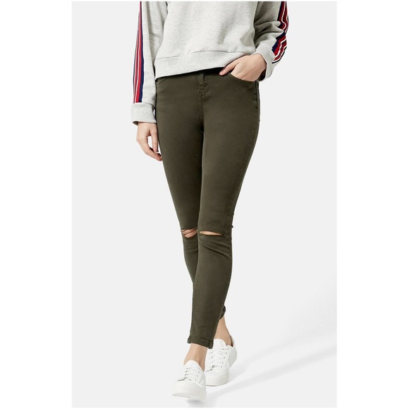 dark green ripped jeans